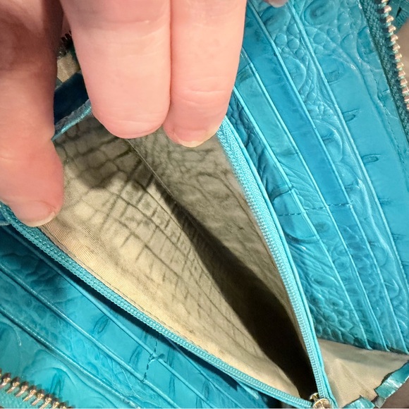 Brahmin Turquoise Croco-Embossed Tote with Matching Wallet - Picture 15 of 15